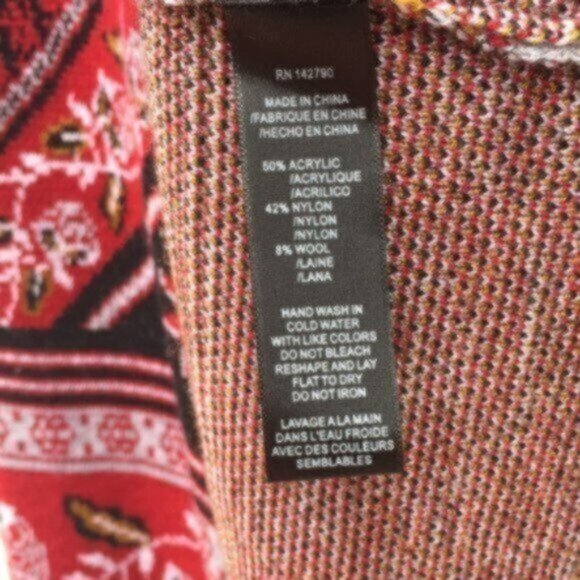 [New] Max Sport LA (XS=4) Knit Duster Style Long Cardigan Sweater Black/Red/Gray - Picture 8 of 8